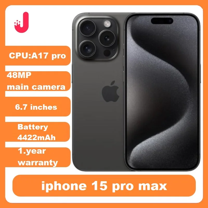 S71460ff92087453fa49f2e9a8e954398N.webp Apple iPhone 15 pro Max 256GB/512GB Dual ESIM 8GB RAM 6.7' OLED Display A17pro Chip 5G Original Unlocked USED Cell Phone