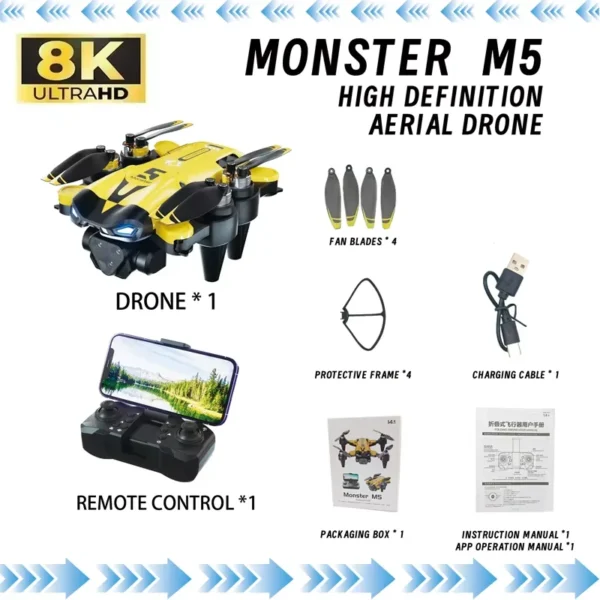S7468a60ef9a3438191337849eb914302O.webp M5 Drone Professional 8K With Wide Angle Three Camera Obstacle Avoidance GPS 5G Optical Flow Positioning Brushless Rc Quadcopter