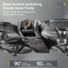 S799c36159ff044f58708100bcb004095X.webp S156 Dual-Camera All-Around Drone with Large Screen Control, 4.5-inch Display, Smart Obstacle Avoidance, Full-Enclosure Design,