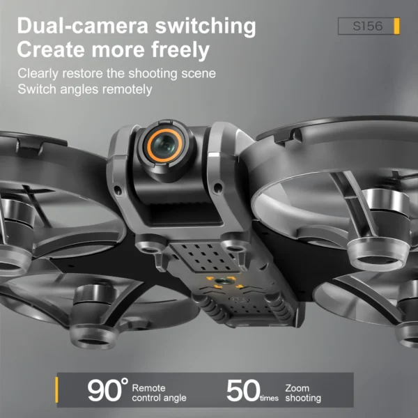 S799c36159ff044f58708100bcb004095X.webp S156 Dual-Camera All-Around Drone with Large Screen Control, 4.5-inch Display, Smart Obstacle Avoidance, Full-Enclosure Design,