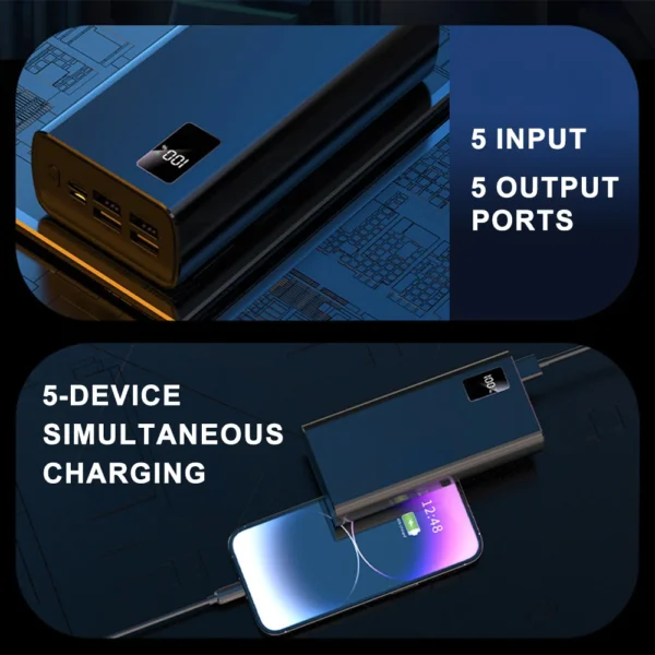 S7a2a29e2d4bf45c38f2d2263a74a5ab5R.webp Travel Power Bank 50000mAh With 5 Outputs & 2 input High Capacity External Battery Bank for iPhone Samsung Galaxy