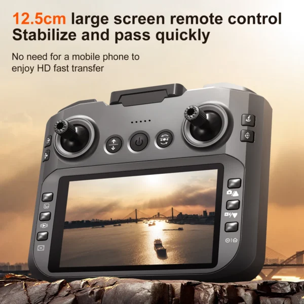 S7afd19b3607b4b678d591b6bf530b1daD-1.webp S156 Dual-Camera All-Around Drone with Large Screen Control, 4.5-inch Display, Smart Obstacle Avoidance, Full-Enclosure Design,
