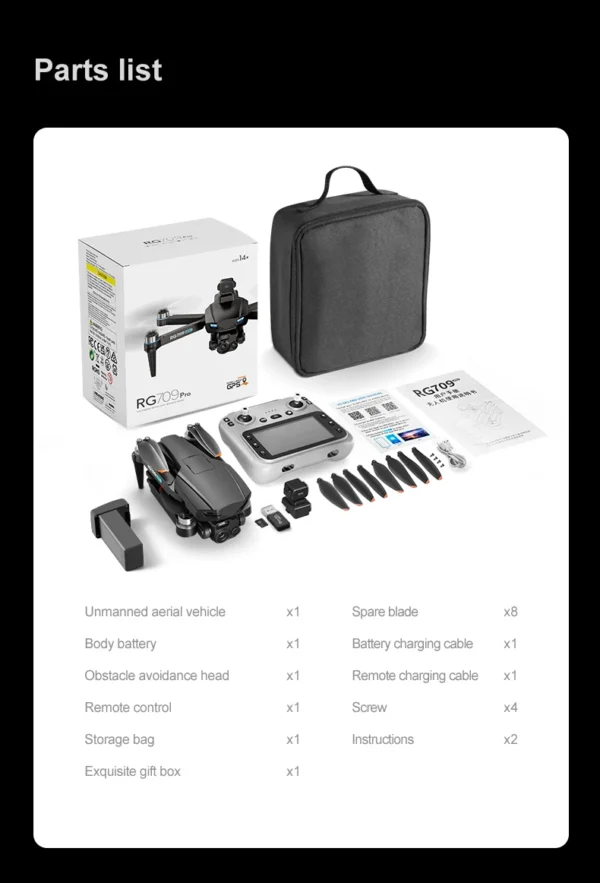 Drone Professional GPS 8K HD Dual Camera RC Drones with Screen 5G WIFI Image Transmission FPV Aerial UAV Obstacle Avoidance Dron
