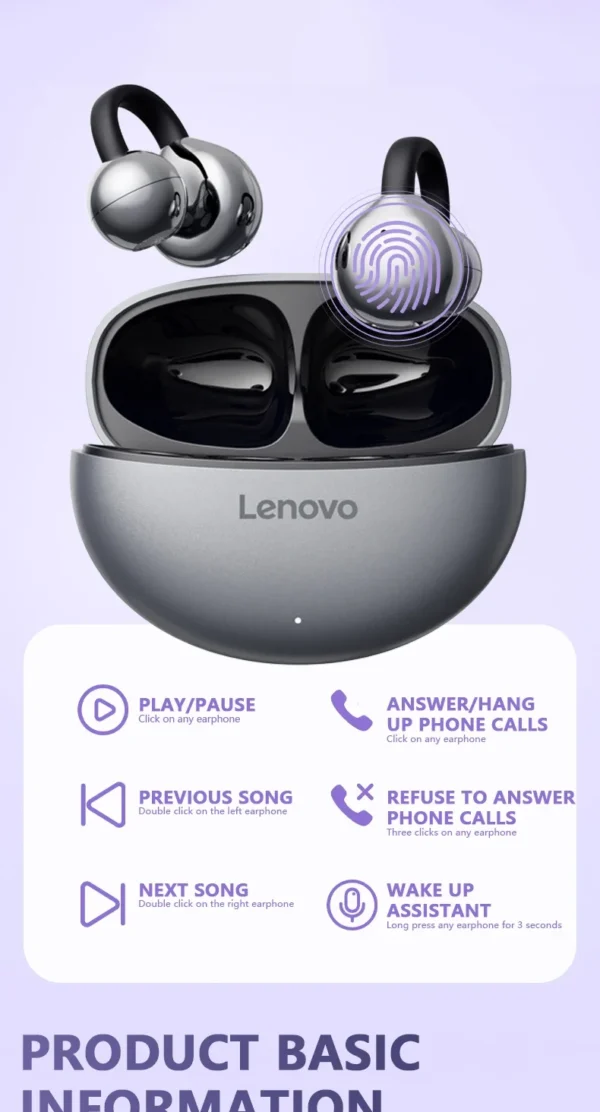 Lenovo TA410 Wireless Bluetooth 5.4 Earphones TWS Panoramic Sound Effects Ultra Long Battry Life Headphones Comfortable To Wear