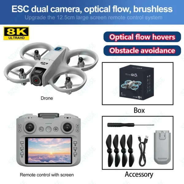 S838214eea059445b92dfca4f2ca5f849A.webp 2026 GT3/GT3 MAX Drone 8K HD Remote Control Headless Mode Helicopter 360° Flip Quadcopter Toys Mini Drone Fors Kid Toy Gifts