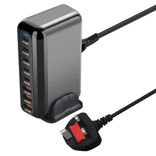 600W Gan Fast Charge 3.0 USB Type C Charger 8-Port 5C3A PD Mobile Tablet Fast Charger for Phone Convenient Carry