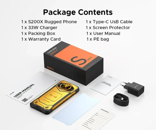 S889bc93f0861449db3239432f5eb66c69.webp World Premiere DOOGEE S200 X 5G Rugged Phone 12+512GB Smartphone 6.72” FHD+120Hz IPS screen Dimensity 7050 10100mAh battery 33W