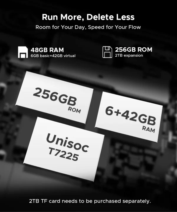 S8a5b267fca4e49daae1818f234a24db81.webp DOOGEE Note56 Plus Smartphone Android 16 48GB+256GB 6150mAh Large Battery 6.56'' 90Hz Display UNISOC T7225 50MP Camera NFC