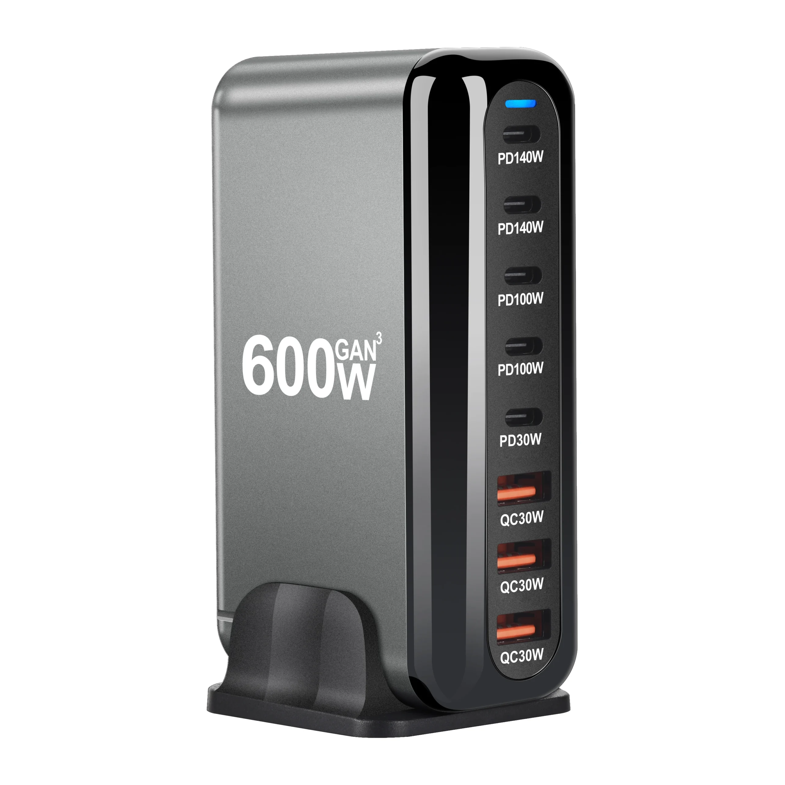 S8b262df98220453c98d5964949756b4eU.webp 600W Gan Fast Charge 3.0 USB Type C Charger 8-Port 5C3A PD Mobile Tablet Fast Charger for Phone Convenient Carry