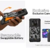 RugOne Xever 7 5G Rugged Phone Android 15 Smartphone 512GB ROM 12+12GB RAM 6.67" 120Hz AMOLED NFC 5500mAh Swappable Battery