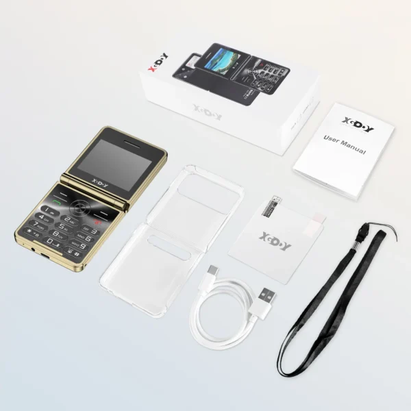 2025 XGODY S200,Mini Flip phone 2.4 inch Smartphone Dual SIM 2G Foldable Cellphones Original Mobile Phones Portable Large Button