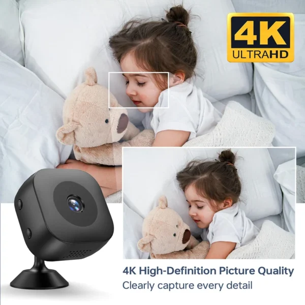 S9875474e5ac04bafb876a529d2498d2e2.webp Xiaomi Mini 4K HD Camera WiFi Wireless Monitoring Security Protection Remote Monitor Camcorders Video Surveillance Smart Home