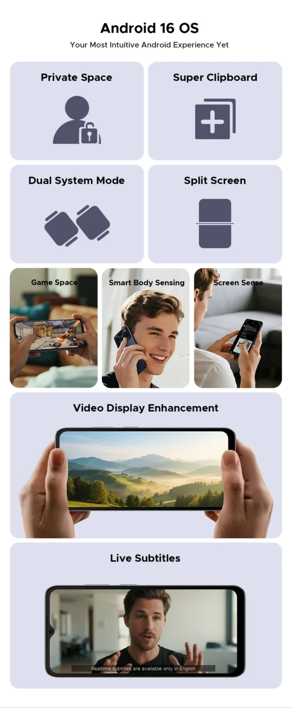 Sa166a76d25de43a187248e11f3f84b13L.webp DOOGEE Note56 Plus Smartphone Android 16 48GB+256GB 6150mAh Large Battery 6.56'' 90Hz Display UNISOC T7225 50MP Camera NFC