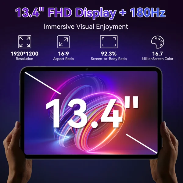 Sa8d5ee92a2a742918c8cdcc8a8c60654J.webp TABWEE T60 PRO Android 15 Tablet with Keyboard - 13.4" 8GB + 256GB (2TB TF), Unisoc T7280, 10000mAh, 16MP+8MP, With Mouse, Pen