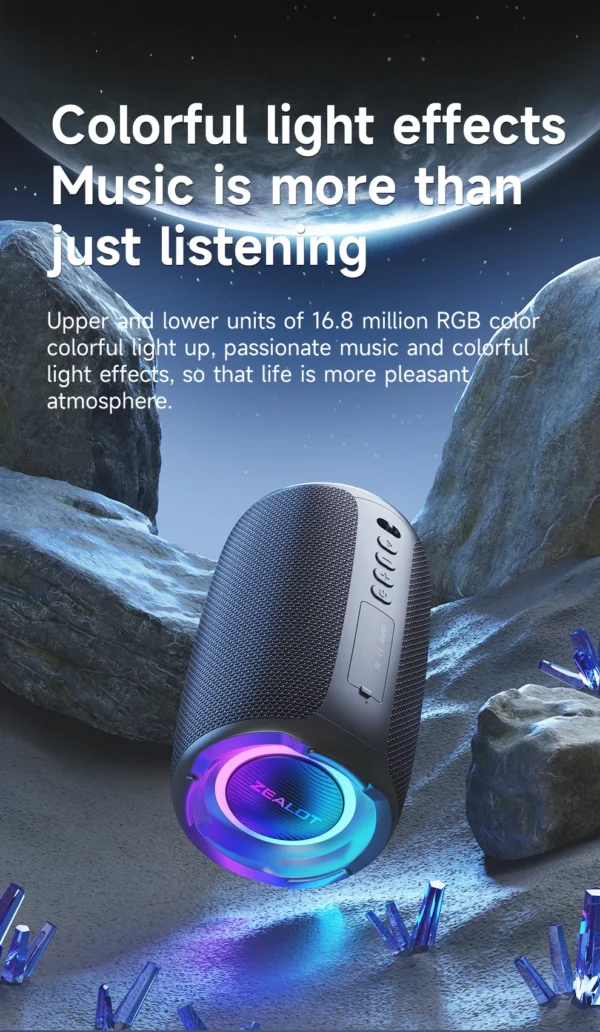 Sa973a5c9e8b647109fdf919e8d667dfdW.webp ZEALOT-S61 Bluetooth Speaker,with IPX6 Waterproof Protection and Outdoor Bass Sound for Backyard and Beach Party,10W Loudspeaker