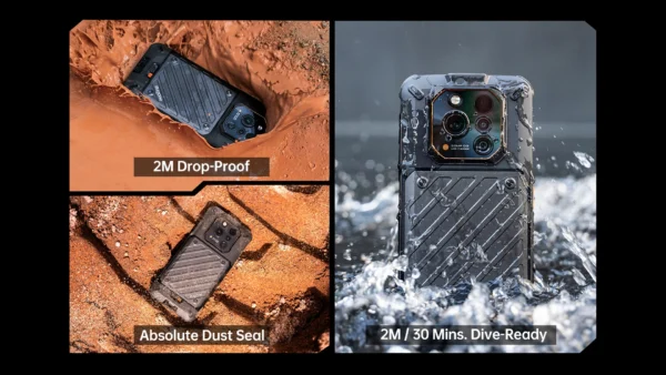 RugOne Xever 7 5G Rugged Phone Android 15 Smartphone 512GB ROM 12+12GB RAM 6.67" 120Hz AMOLED NFC 5500mAh Swappable Battery
