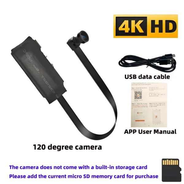 Sab06a572b0d7497d97aee5a850c9bb0d0.webp 4KHD mini WiFi camera with remote viewing, mobile detection and other functions, home DIY nanny style wireless HD camera