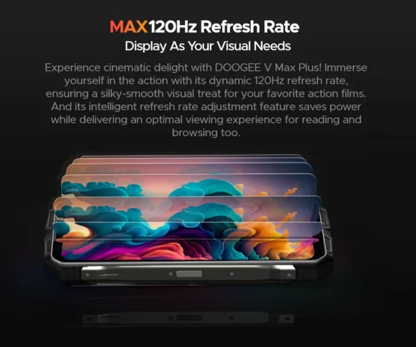 DOOGEE V Max Plus 5G Rugged Phone 6.58" Dimensity 7050 16GB+512GB 200MP Camera 22000mAh Large Battery Lighting Effect Phone