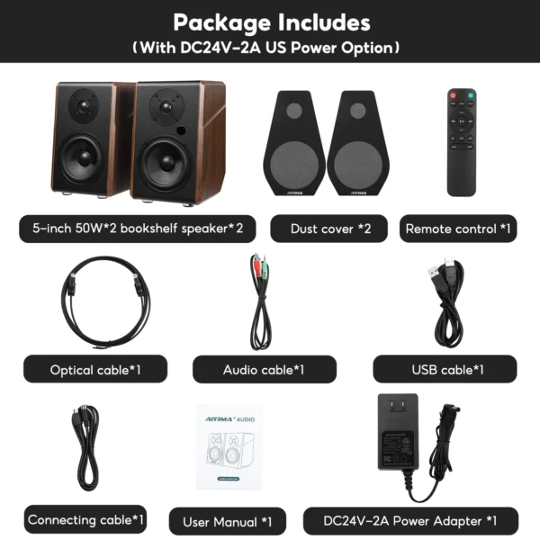 Sb65dcb0268ac46f586ed04e69cc18733z.webp AIYIMA S700 Active Bookshelf Speakers 120W Bluetooth Wireless HiFi Sound System Wooden Bookshelf Speaker Audio Output Subwoofer