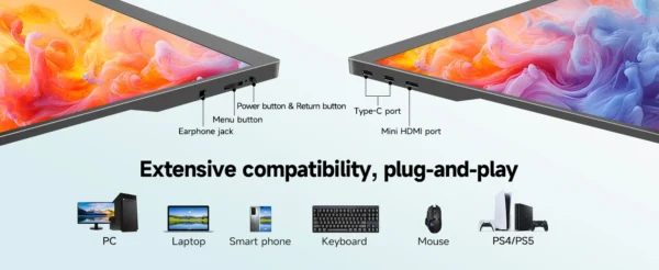 Sbb898ff0419f41b1b702ee2ba2f9fc7cW.webp UPERFECT 15.6 Inch Touch Portable Monitor Gaming 1920*1080P 300cd/m2 Extended Pc Display For TV Laptop Second Screen XBox PS4/ 5