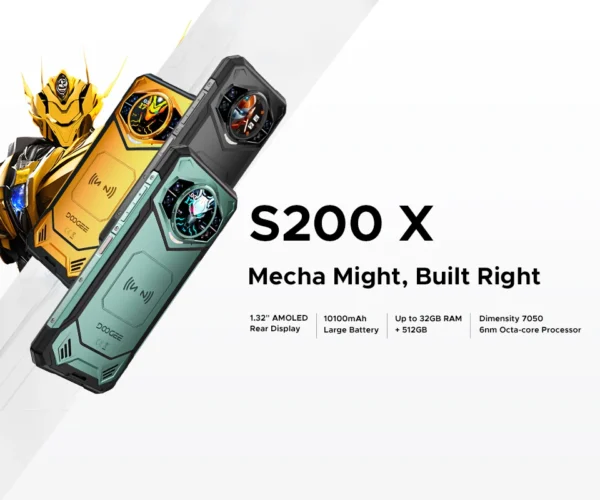 Sbe39e20c45744eaaaa8b01b730fbc32bH.webp World Premiere DOOGEE S200 X 5G Rugged Phone 12+512GB Smartphone 6.72” FHD+120Hz IPS screen Dimensity 7050 10100mAh battery 33W