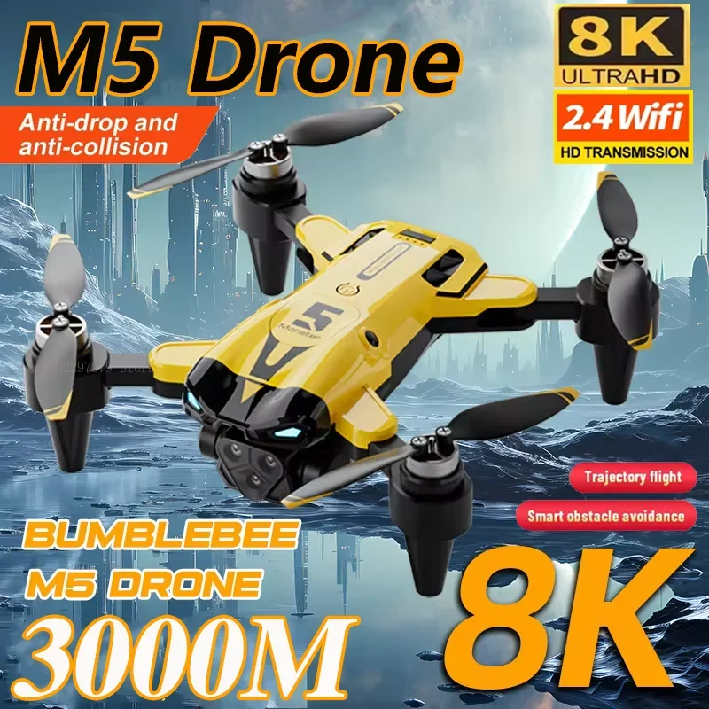 Sc310a7bc4849474385a01bdb38df5118V.webp M5 Drone Professional 8K With Wide Angle Three Camera Obstacle Avoidance GPS 5G Optical Flow Positioning Brushless Rc Quadcopter