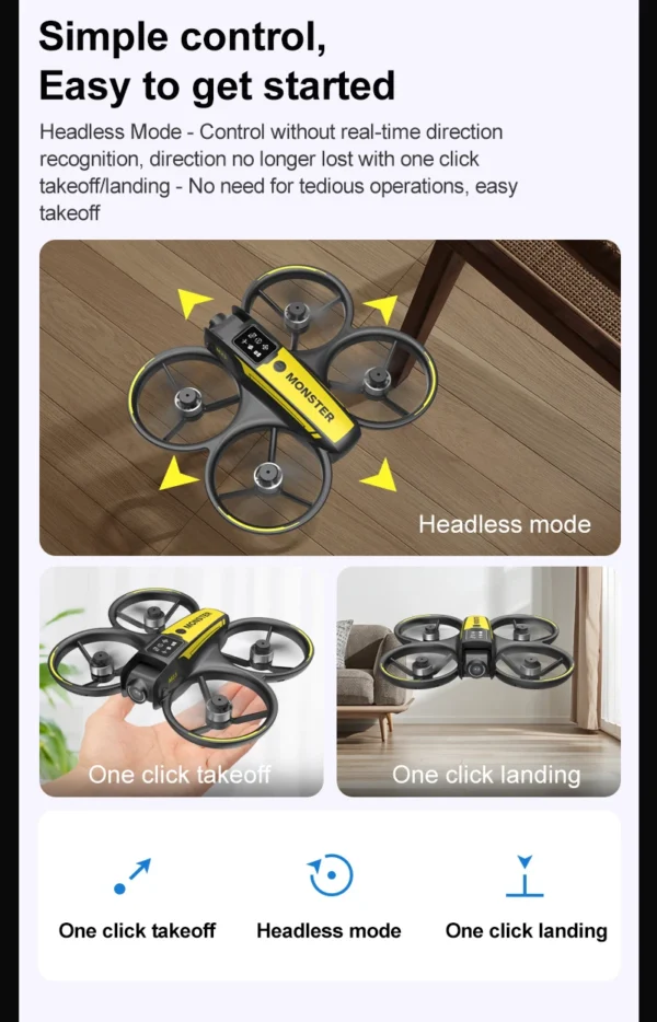 Sc4b55de241e441f0a465c450b0d4b53f3.webp New type of drone, aerial photography without screen control, dual-camera optical flow, intelligent positioning