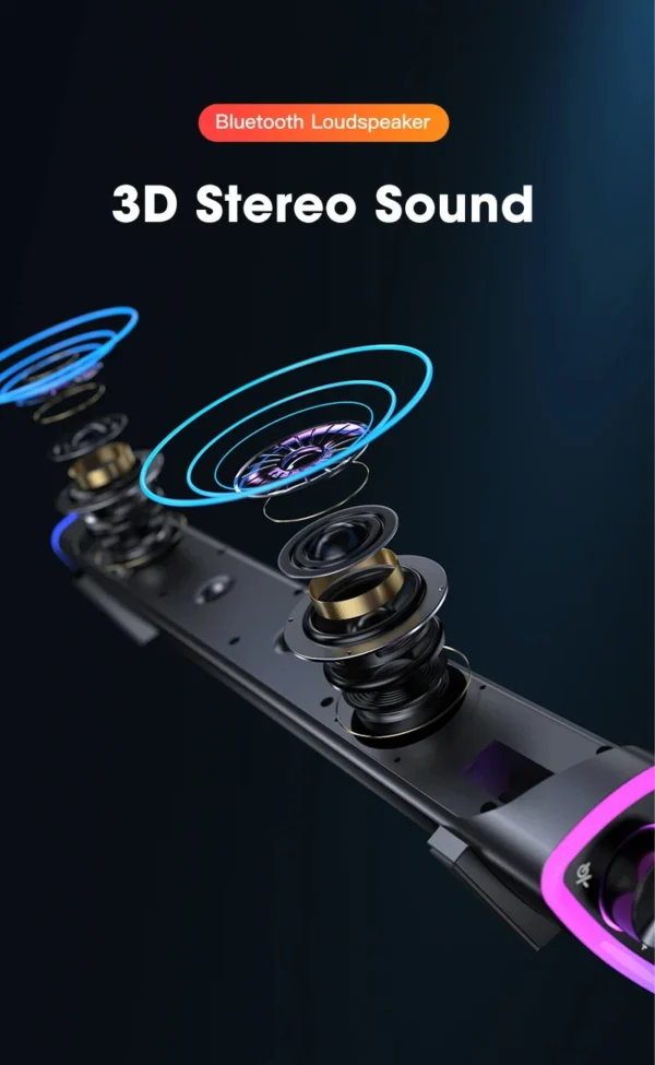 4D Computer Speaker Bar Stereo Sound Subwoofer Bluetooth Speaker For Macbook Laptop Notebook PC Music Player Wired Loudspeaker