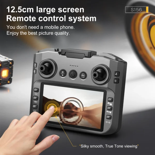 Sd15ecebc93b04f649f4bdc267892f798X-1.webp S156 Dual-Camera All-Around Drone with Large Screen Control, 4.5-inch Display, Smart Obstacle Avoidance, Full-Enclosure Design,