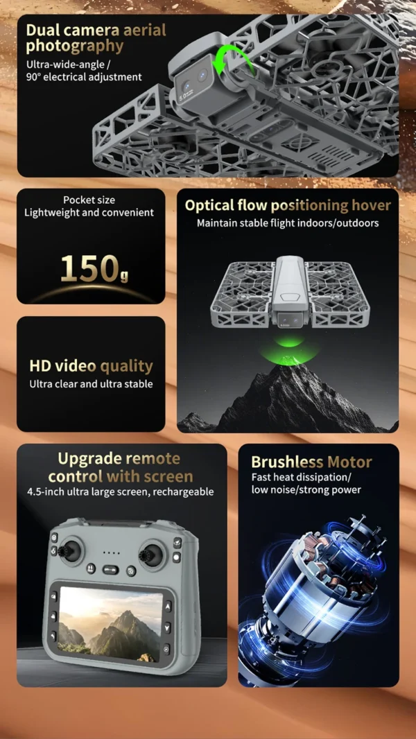 Sd61100b9ac414e629aa5976831d6827aT.webp S161Max Drone 8K Professional Dual Camera Brushless Motor Optical Flow Hovering Folding Quadcopter S161 Max 4K RC Dron Toys