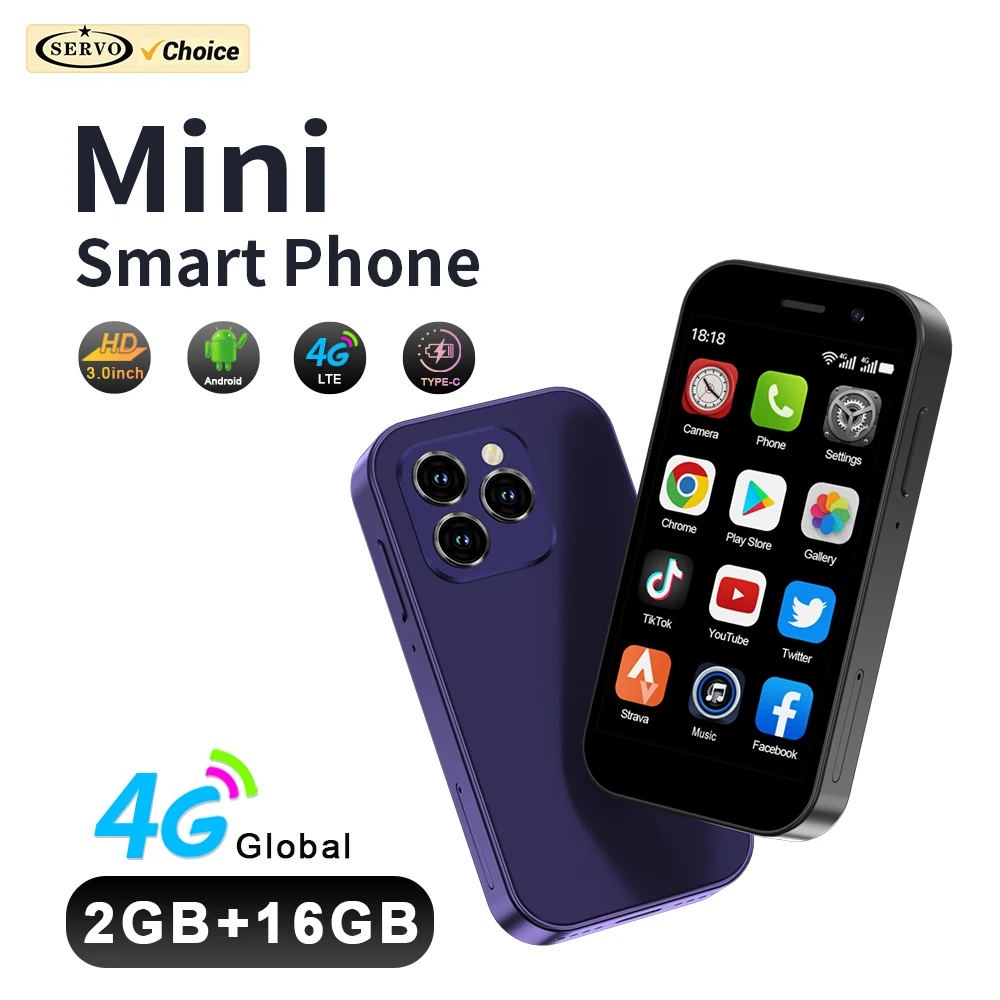 Sdad0eeeb47f742828f8bb1f1055d6e19T.webp 2025 New SERVO KING8000 Mini Smartphone Android 4G LTE Global GPS 3" Display 5MP Camera WIFI Small Mobile Phones 2000mAh Battery