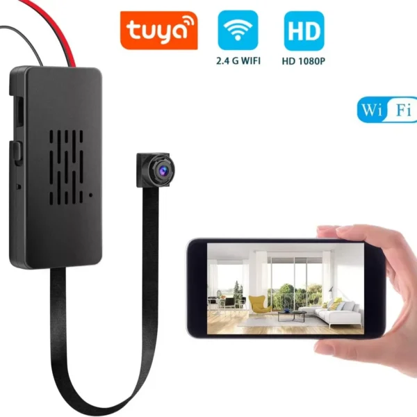 Seddf165292154f36a7aea16cd1b748e7g.webp Tuya Smart Mini Camera Full HD 1080P Wireless 2.4G Wifi DIY Camera Remote Viewing Automatic Alarm Home Office Security Camera