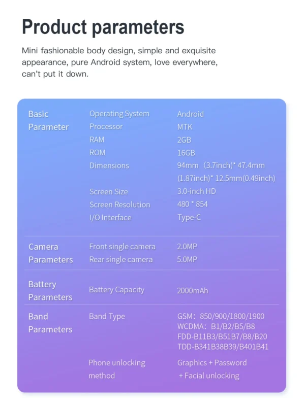 Sf15579e4b9274bae96f2415145c72b99l.webp 2025 New SERVO KING8000 Mini Smartphone Android 4G LTE Global GPS 3" Display 5MP Camera WIFI Small Mobile Phones 2000mAh Battery