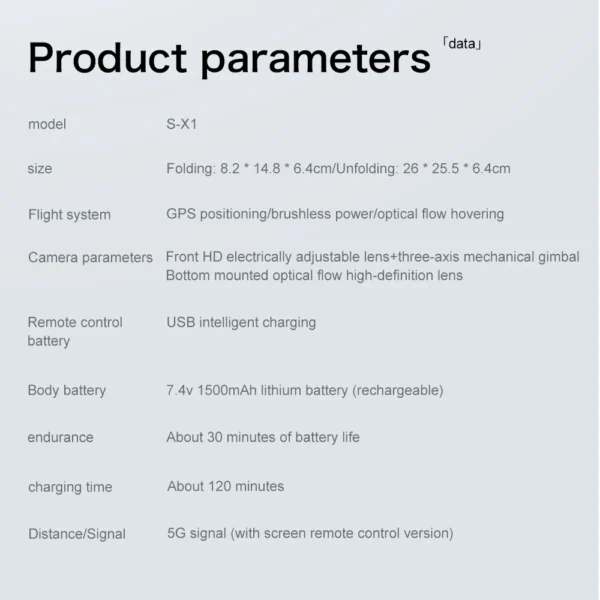 Sf16415ee602a47d4970b6156d7b9006e4.webp 2025 S-X1 GPS Pro Drone - 8K HD Camera with 3-Axis Anti-Shake Gimbal & EIS, 5G Screen Control Brushless Quadcopter RC Toy Gift