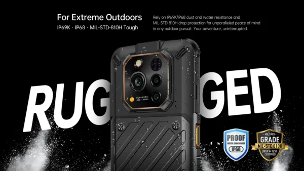 RugOne Xever 7 5G Rugged Phone Android 15 Smartphone 512GB ROM 12+12GB RAM 6.67" 120Hz AMOLED NFC 5500mAh Swappable Battery
