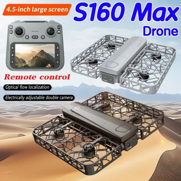 Sf66c424d30174c09b15f66e57d7be670O.webp S161Max Drone 8K Professional Dual Camera Brushless Motor Optical Flow Hovering Folding Quadcopter S161 Max 4K RC Dron Toys
