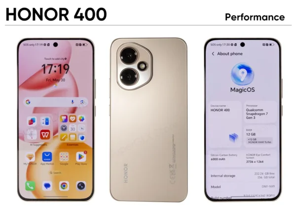 Sf81fdfd4ddcc4a059773f69d14003d6dU.webp Original HONOR 400 Global Version 5G Smartphone 6.55" 120Hz AMOLED Display Snapdragon 7 Gen 3 200MP 6000mAh 80W SuperCharge NFC