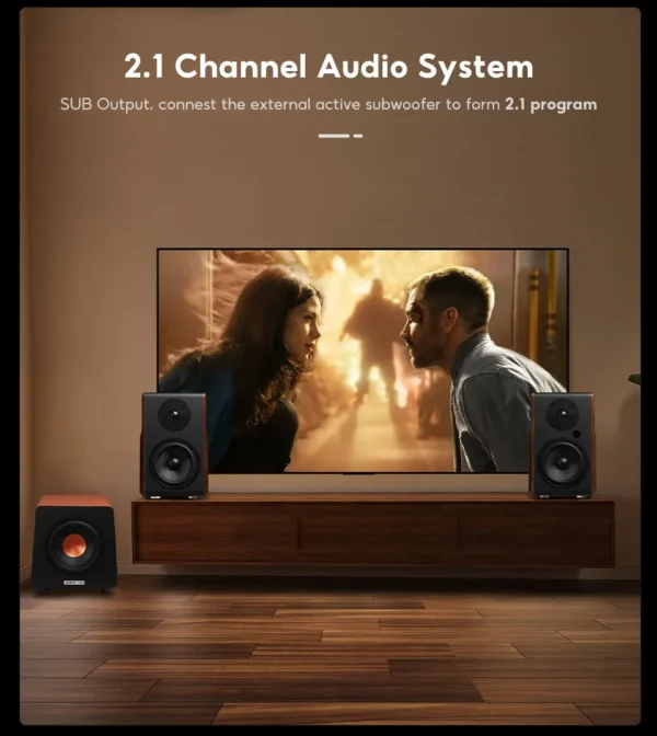 Sfb981a9c497746a797f713cc437395726.webp AIYIMA S700 Active Bookshelf Speakers 120W Bluetooth Wireless HiFi Sound System Wooden Bookshelf Speaker Audio Output Subwoofer
