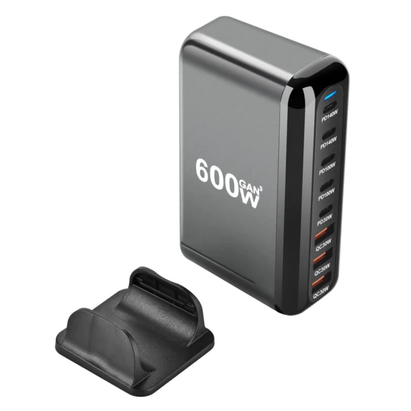 600W Gan Fast Charge 3.0 USB Type C Charger 8-Port 5C3A PD Mobile Tablet Fast Charger for Phone Convenient Carry