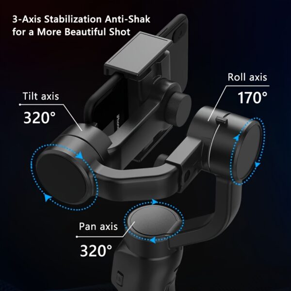 0198465b-2283-41a3-bec2-90bf6da82e2e.jpg ProStabilizer F8 - 3-Axis Handheld Gimbal Phone Holder for Smooth Anti-Shake Video Recording and Stabilization - Compatible with Xiaomi, iPhone, and All Cellphone Smartphones