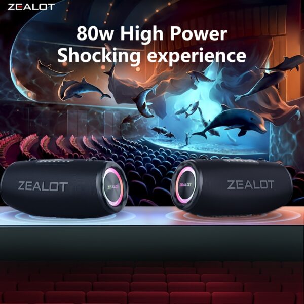 03581c49-1f50-4e18-b772-d757d89ec288.jpg ZEALOT 80W Large Speaker, IPX5, Outdoor Portable Subwoofer Wireless Speakers, Dual Pairing, 16000mAh Battery, 24Hours Playtime Loud Stereo, Booming Bass. Charging Cable, for PC, Smartphones, Car, Outdoor, Camping, Beach.-ZEALOT S87(2pcs A Set)