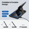 [3-in-1 Wireless Rapid Charger] 3-in-1 Foldable Wireless Rapid Charger - Wireless Charger for Smartphones, Watches, and Headphones