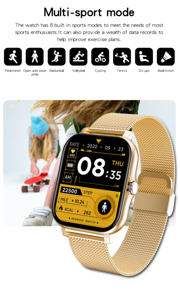 1693386372955-4e0e0ce11b534d53a6be89660317b8d6-goods.jpeg The New Full Touch High-definition Men's And Women's Sports Smartwatch Features Wireless Dialing, Answering Calls, Motion Tracking, Photography, And Music Control. The Stylish Smartwatch Is Compatible With Android/IPhone, It's A Gift For Men And Women