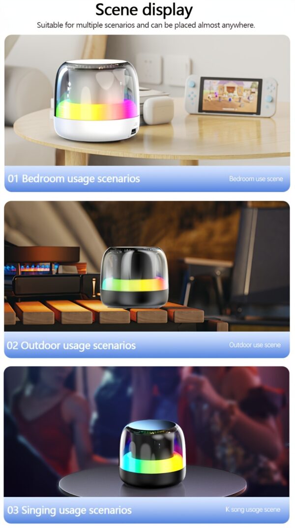 1a0852eb-c68d-49c5-bcaf-4cf4199c7684.jpg Wireless stereo speaker, wireless surround sound subwoofer speaker, rich bass, LED lighting, button controlled USB rechargeable, very suitable for computers, smartphones, tablets, and homes