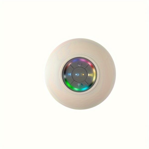 IPX4 Waterproof LED Bathroom Speaker, USB Charging, Key Control, Wireless Connectivity, Large Suction Cup, Exclusive US Design Patent, Portable Audio Base Station for Smartphones