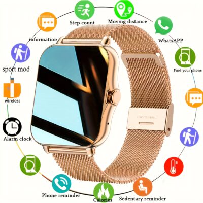 1b44a5b6-b55a-4b3e-8d94-20921bae63a0.jpg The New Full Touch High-definition Men's And Women's Sports Smartwatch Features Wireless Dialing, Answering Calls, Motion Tracking, Photography, And Music Control. The Stylish Smartwatch Is Compatible With Android/IPhone, It's A Gift For Men And Women