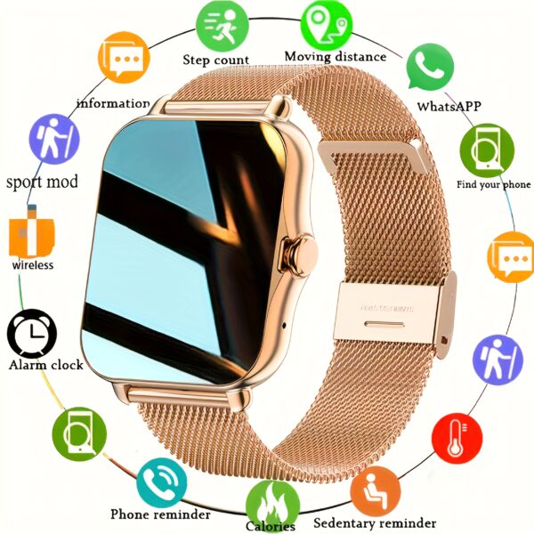 1b44a5b6-b55a-4b3e-8d94-20921bae63a0.jpg The New Full Touch High-definition Men's And Women's Sports Smartwatch Features Wireless Dialing, Answering Calls, Motion Tracking, Photography, And Music Control. The Stylish Smartwatch Is Compatible With Android/IPhone, It's A Gift For Men And Women