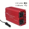 20cbe58d-c538-4352-aece-22987c91c9d1.jpg 500W Heavy-Duty Power Inverter - DC 12V to 110V AC Converter with 3.1A Dual USB Car Adapter for Charging Laptops, Tablets, and Smartphones on The Go - Portable and Compact Design