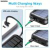 Sunveza Portable Solar Power Bank - 40000mAh Large Capacity, 3 Output, 1 Input Cable, Flashlight, 5V3.1A Fast Charger For Smartphones And Devices-LS42hei