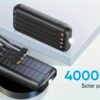 Sunveza Portable Solar Power Bank - 40000mAh Large Capacity, 3 Output, 1 Input Cable, Flashlight, 5V3.1A Fast Charger For Smartphones And Devices-LS42hei